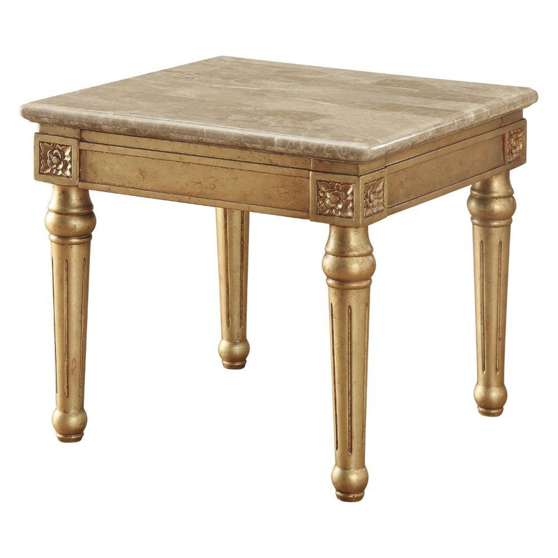 Daesha - End Table - Marble & Antique Gold - Grand Furniture GA