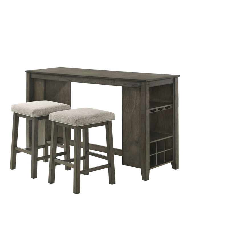 Churon - Gathering Bar Table & 2 Stools - Dark Brown