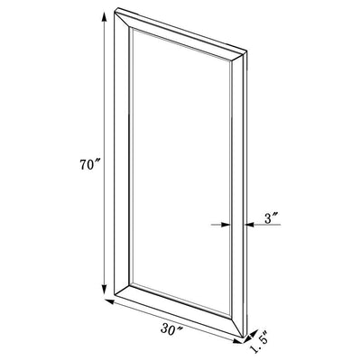 Barnett - Rectangular Floor Mirror - Silver.