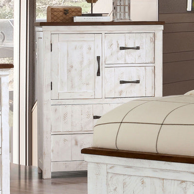 Alyson - Chest - Distressed White / Walnut - Grand Furniture GA