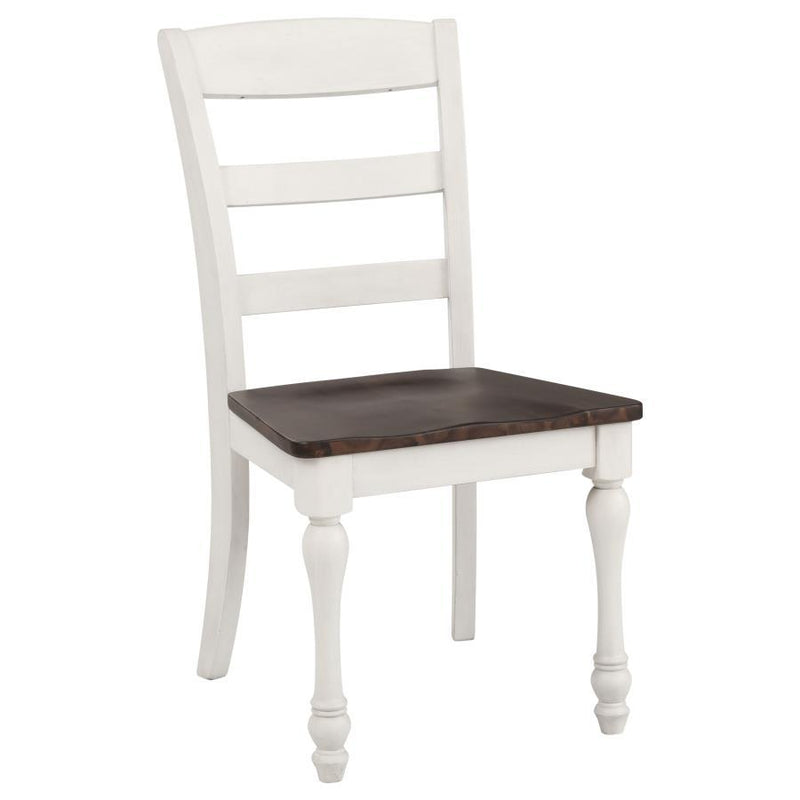 Madelyn - Ladder Back Side Chairs (Set of 2) - Dark Cocoa And Coastal White