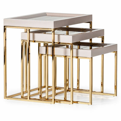 Carmela - Nesting Tables (Set of 3) - Shimmer Ivory