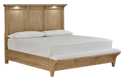 Lynnfield - Complete Lighted Panel Bed With Upholstered Footboard