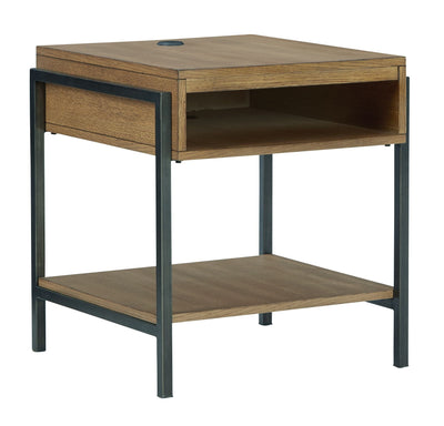 Fridley - Brown / Black - Rectangular End Table.