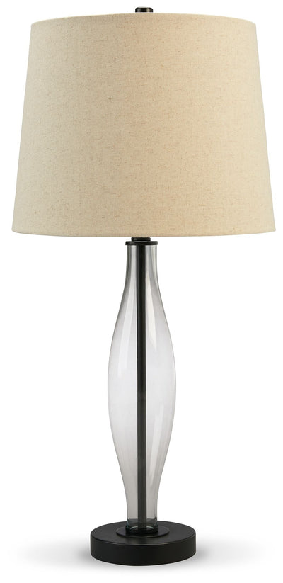 Travisburg - Clear / Black - Glass Table Lamp (Set of 2).