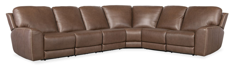 Torres - 6 Piece Recline Sectional - Dark Brown