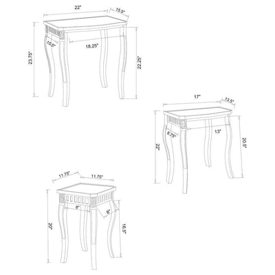 Daphne - 3 Piece Curved Leg Nesting Tables WArm - Brown - Nesting Tables - Grand Furniture GA