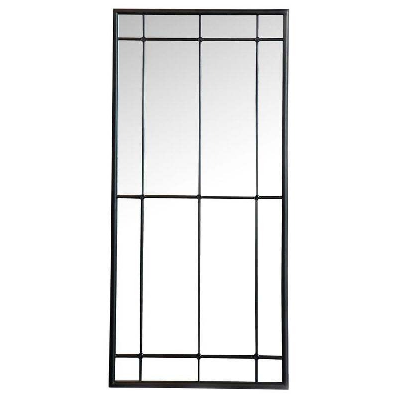 Annetta - Rectangular Window Pane Wall Mirror - Black - Grand Furniture GA