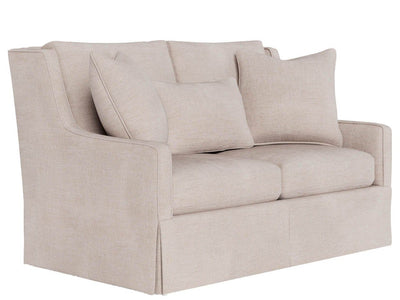 Hudson Skirted Loveseat - Special Order - Beige.