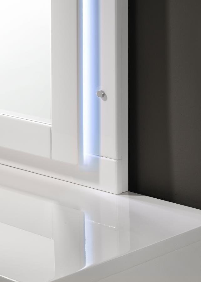 Felicity - Dresser Mirror With Led Light - Glossy White