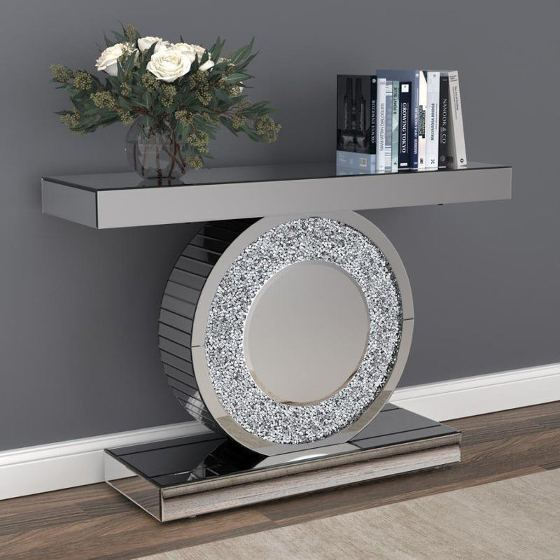 Bergenia - Rectangular Console Table - Silver.