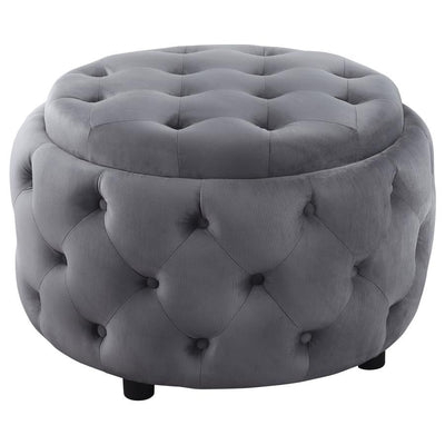 Angelina - Tufted Storage Round Ottoman