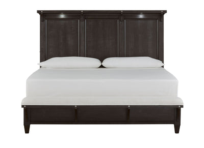 Sierra - Complete Lighted Panel Bed With Upholstered Footboard.