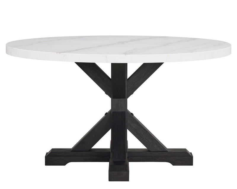 Varley - Genuine Marble Table - White & Charcoal