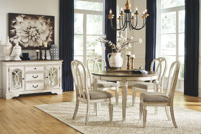 Realyn - Chipped White - Oval Dining Room Ext Table.