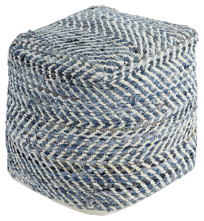 Chevron - Blue - Pouf.