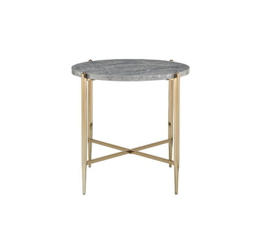 Tainte - End Table - Faux Marble & Champagne Finish - Grand Furniture GA