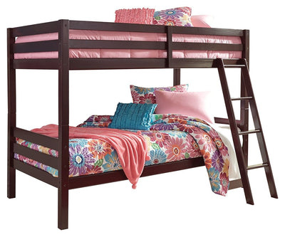 Halanton - Dark Brown - Twin/twin Bunk Bed W/Ladder.