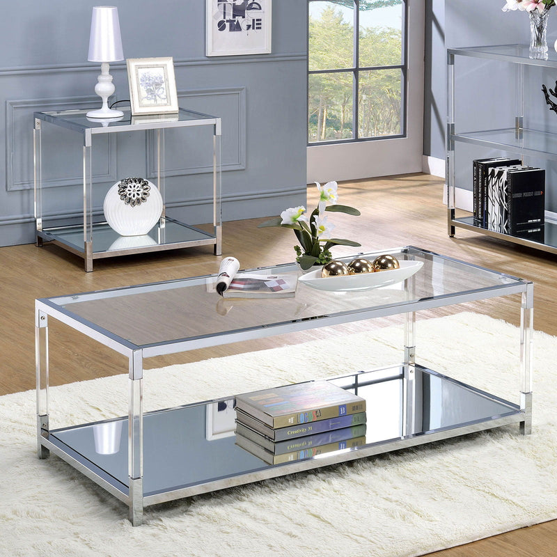 Ludvig - Coffee Table - Chrome / Clear