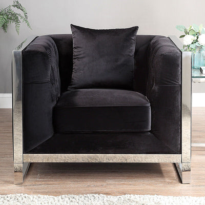 Evadne - Chair With Pillow - Black - Arm Chairs - Grand Furniture GA