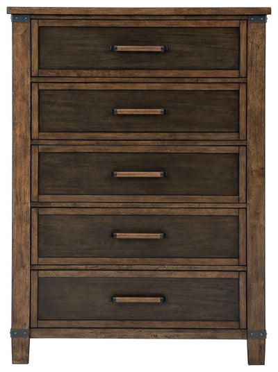 Wyattfield - Brown / Beige - Five Drawer Chest.