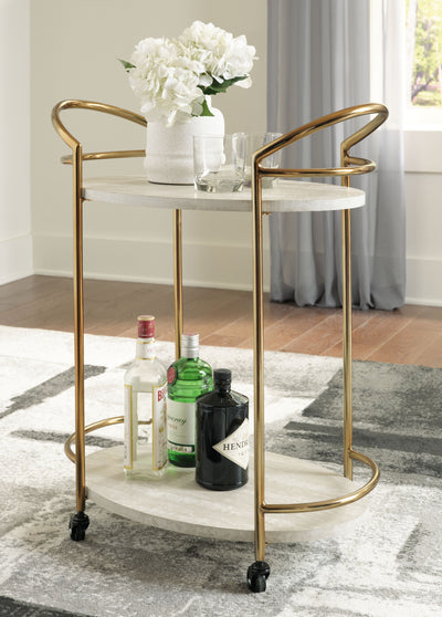 Tarica - Cream / Gold Finish - Bar Cart.