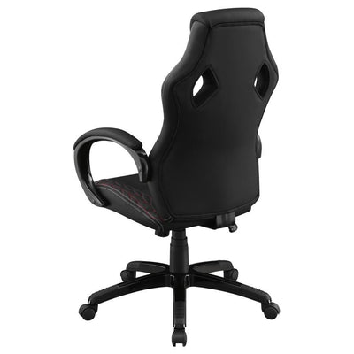 Carlos - Arched Armrest Upholstered Office Chair - Black.