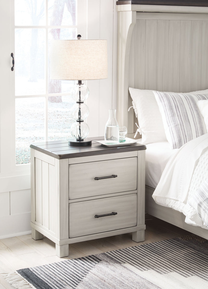 Darborn - Gray / Brown - Two Drawer Night Stand.