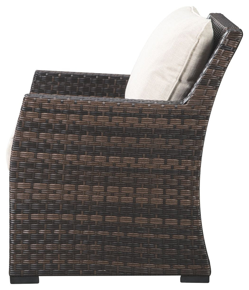 Easy - Dark Brown / Beige - Lounge Chair W/Cushion.