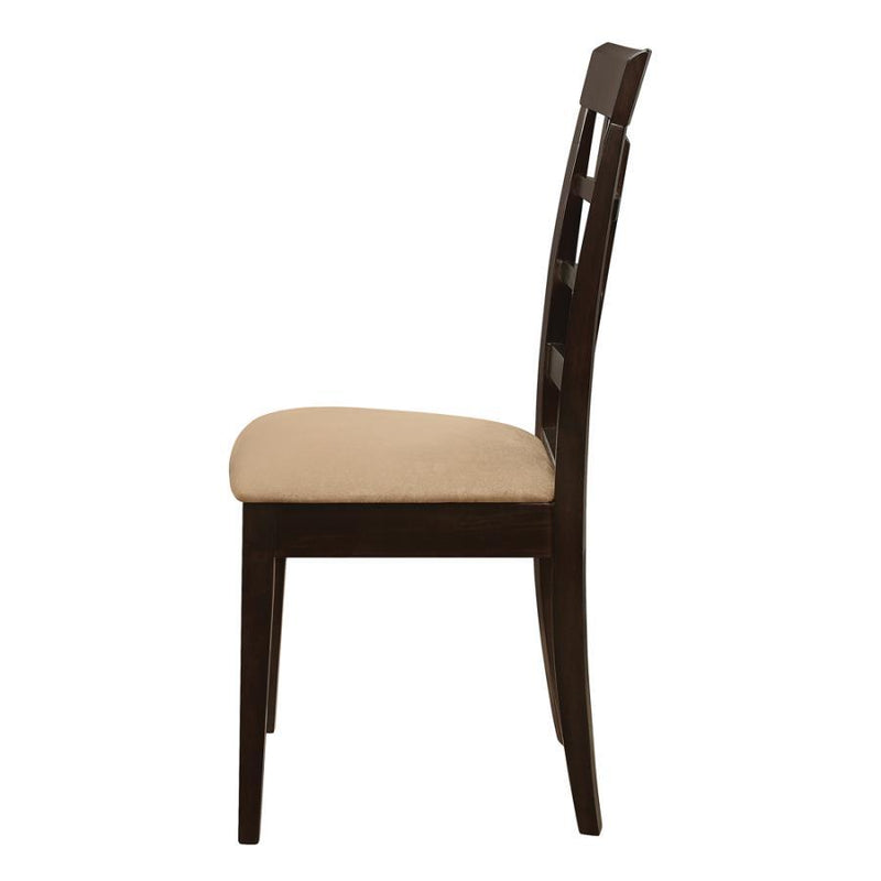 Gabriel - Lattice Back Side Chairs (Set of 2) - Cappuccino and Tan.