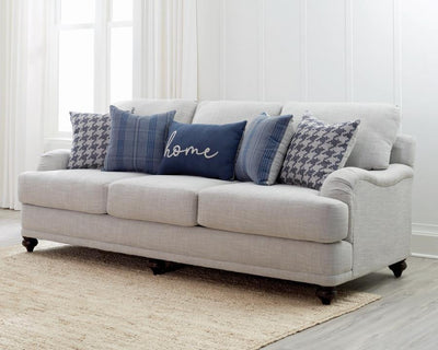 Glenn - Recessed Arms Sofa - Light Grey.