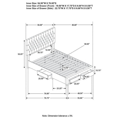 Soledad - 4-drawer Button Tufted Storage Bed