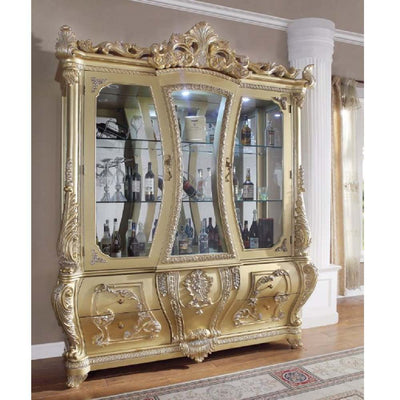 Cabriole - Curio - Gold Finish - Grand Furniture GA