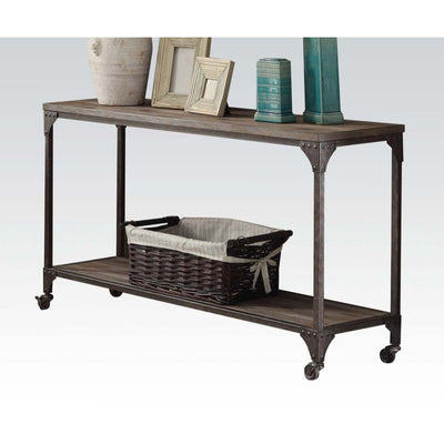 Gorden - Accent Table - Weathered Oak & Antique Nickel - Grand Furniture GA