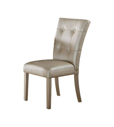 Voeville II - Side Chair (Set of 2) - Platinum - PU & Platinum - Grand Furniture GA