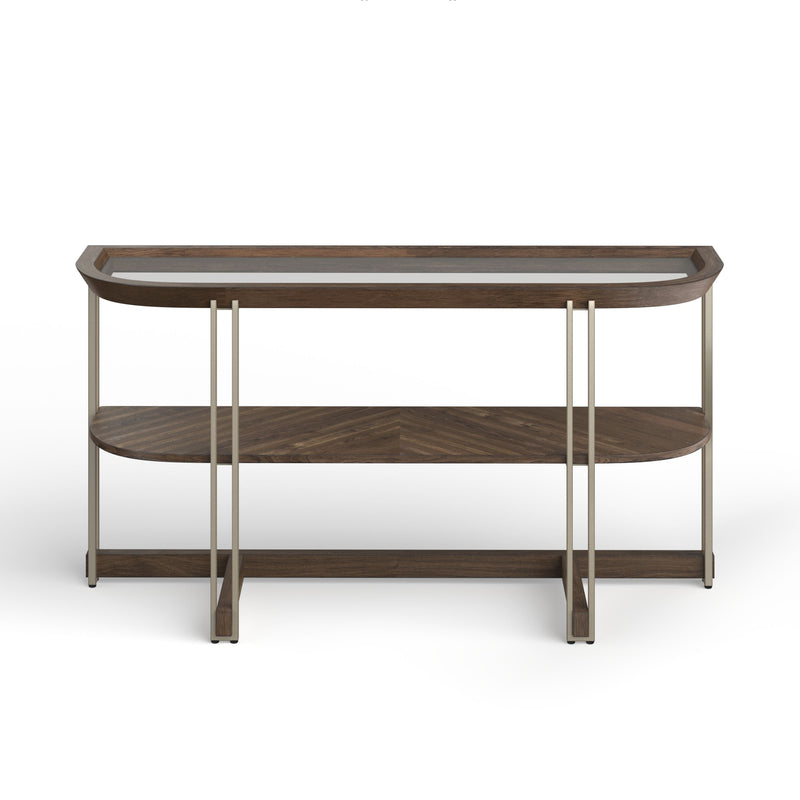 Elora - Demilune Sofa Table - Walnut.