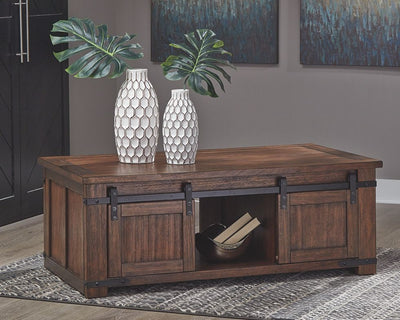 Budmore - Brown - Rectangular Cocktail Table.