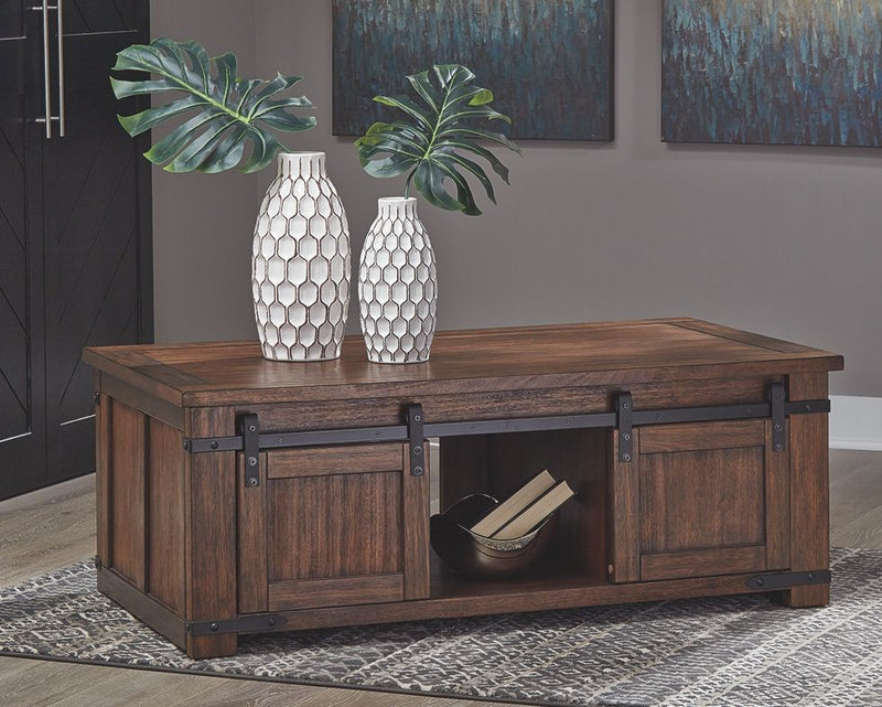 Budmore - Brown - Rectangular Cocktail Table.