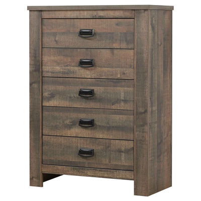 Frederick - 5-Drawer Chest - Weathered Oak.