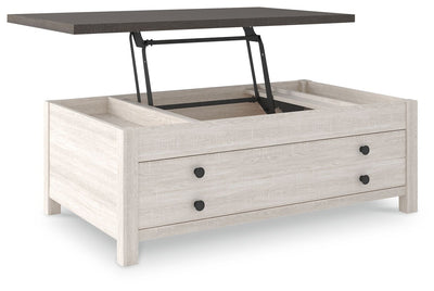 Dorrinson - White / Black / Gray - Lift Top Cocktail Table.