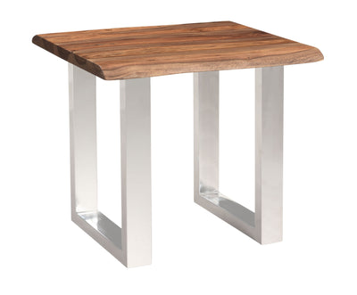 Brownstone 2.0 - Solid Wood Live Edge Topped Table With Chrome Legs.