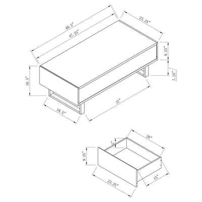 Atchison - 2-Drawer Coffee Table - High Glossy White.