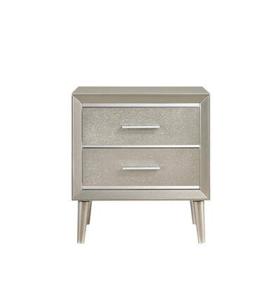 Ramon - 2-Drawer Nightstand - Metallic Sterling - Grand Furniture GA