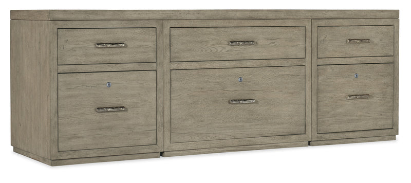 Linville Falls - Credenza - 84" Top - 2 Small Files And Lateral File