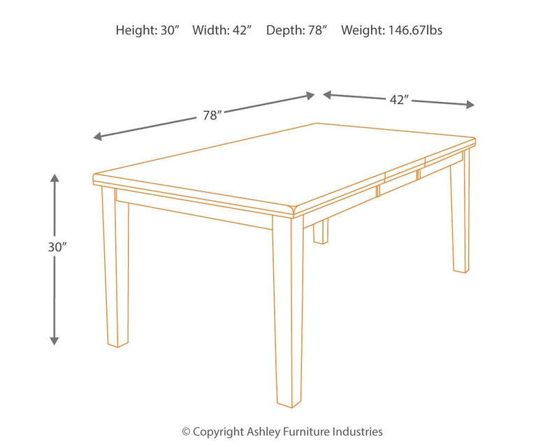 Ralene - Medium Brown - Rect Drm Butterfly Ext Table.