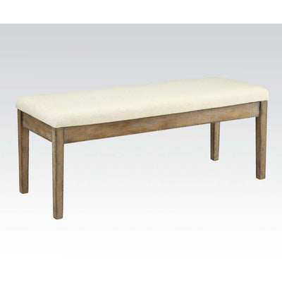 Claudia - Bench - Beige Linen & Salvage Brown - Grand Furniture GA