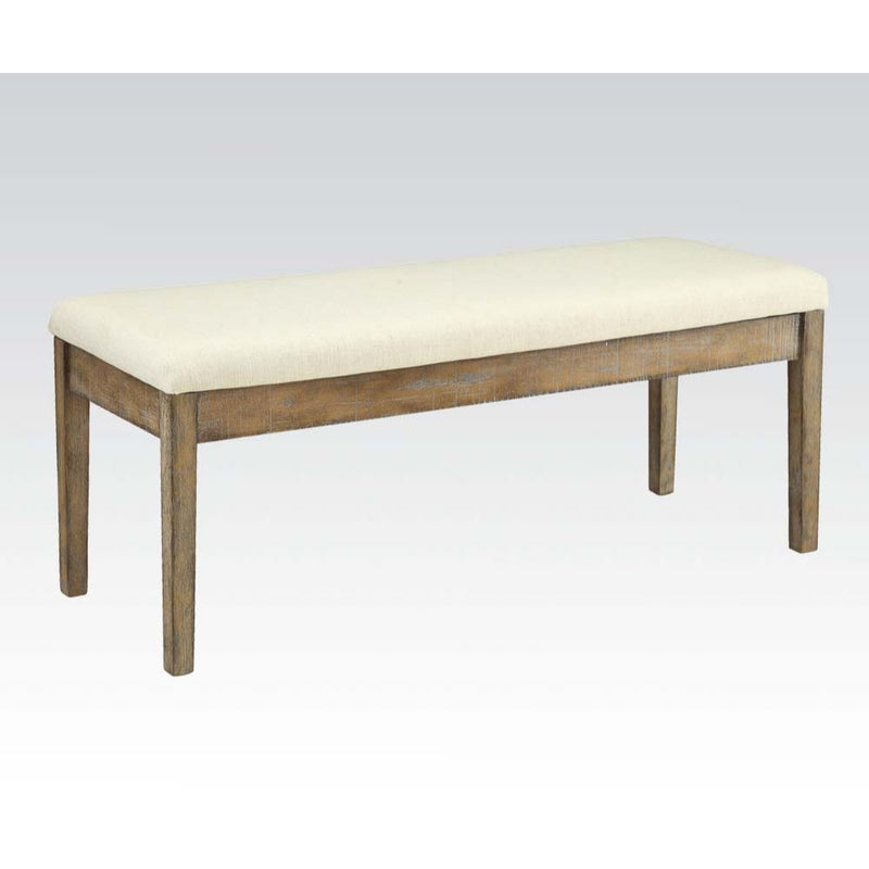 Claudia - Bench - Beige Linen & Salvage Brown - Grand Furniture GA