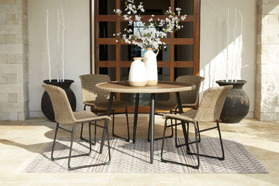 Amaris - Brown / Black - 5 Pc. - Dining Set.