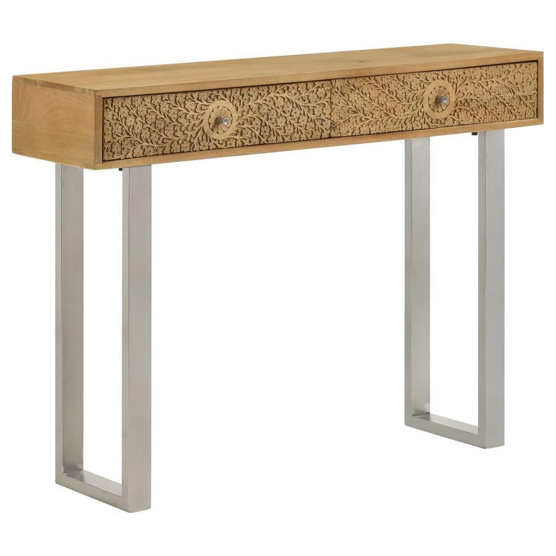 Draco - Console Table With Hand Carved Drawers - Natural.