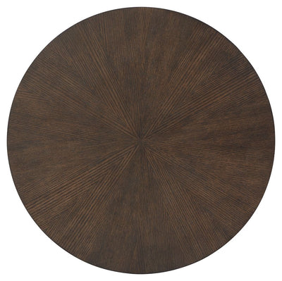 Brazburn - Dark Brown / Gold Finish - Round End Table.